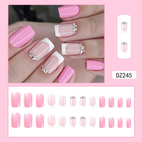 VITAGWX French False Nails - Diamond Glitter Press-On Nail Tips