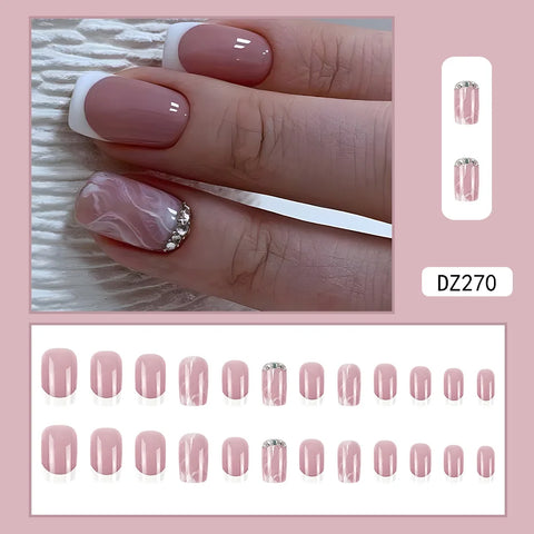 VITAGWX French False Nails - Diamond Glitter Press-On Nail Tips