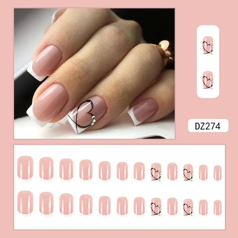 VITAGWX French False Nails - Diamond Glitter Press-On Nail Tips