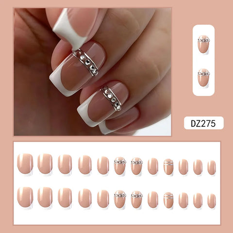 VITAGWX French False Nails - Diamond Glitter Press-On Nail Tips