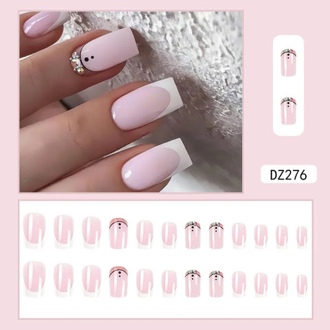 VITAGWX French False Nails - Diamond Glitter Press-On Nail Tips