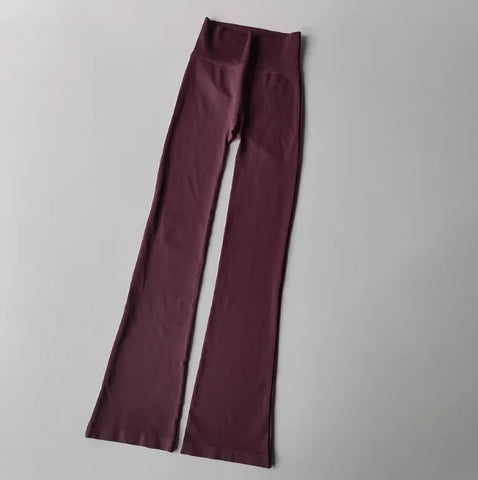 Naadloze, uitlopende yogabroek met hoge taille – Compressiefit liftende legging voor buiten- en fitnesskleding