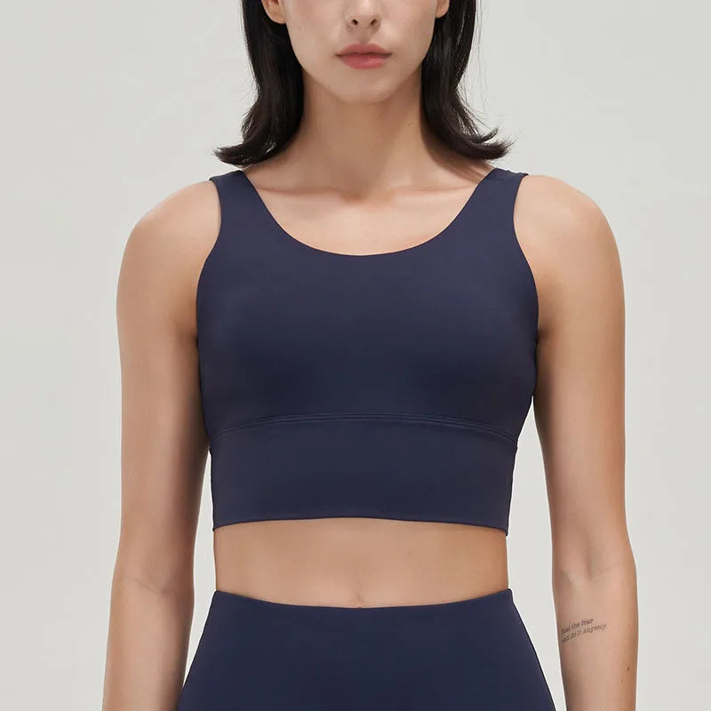 SOISOU Women’s Yoga Sports Bra - Deep V Design, Removable Cups, Comfortable Fit