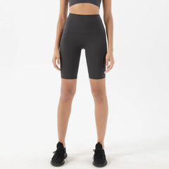 SOISOU Nylon Women's High Waist Gym Shorts - Breathable & Comfortable