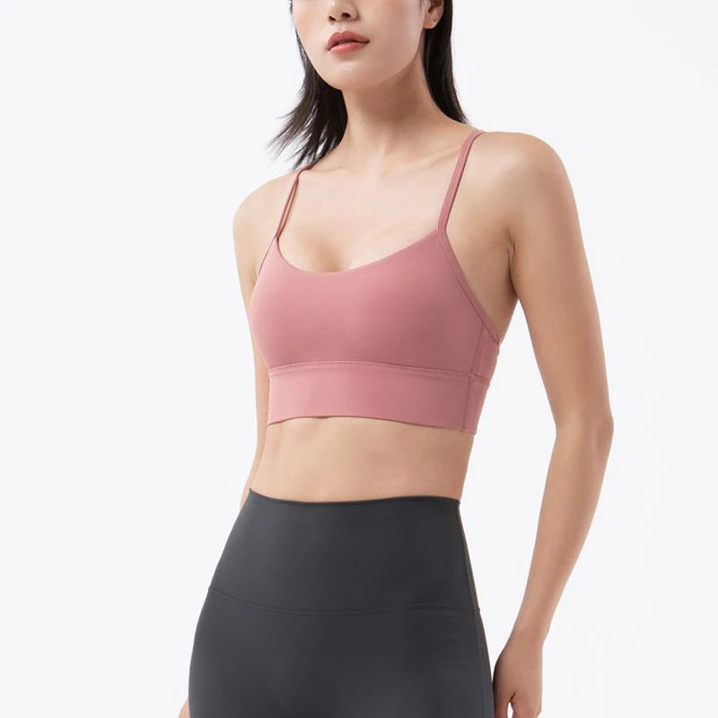 SOISOU Nylon Sexy Top Women Sports Bra for Yoga and Fitness