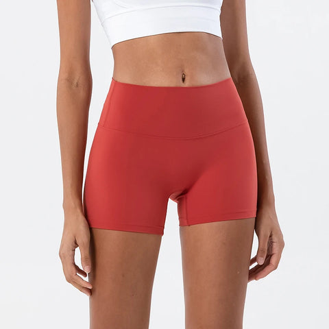 SOISOU Dames Nylon Gym Shorts met Hoge Taille