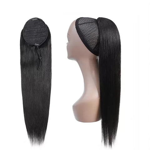 Rechte trekkoord paardenstaart 100% echt haar extensions 