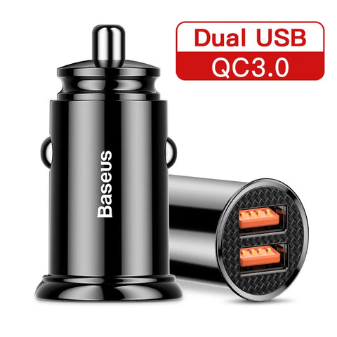 Baseus 30W Fast Car Charger - Quick Charge 4.0/3.0, USB PD for iPhone 16/15/14 Pro Max & Xiaomi