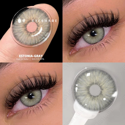 EYESHARE 2pcs Natural Color Contact Lenses in Gray and Blue