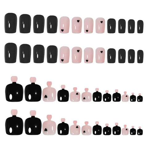 Set van 48 stuks nagels met een opdruk - modieuze Franse ballerina-tips