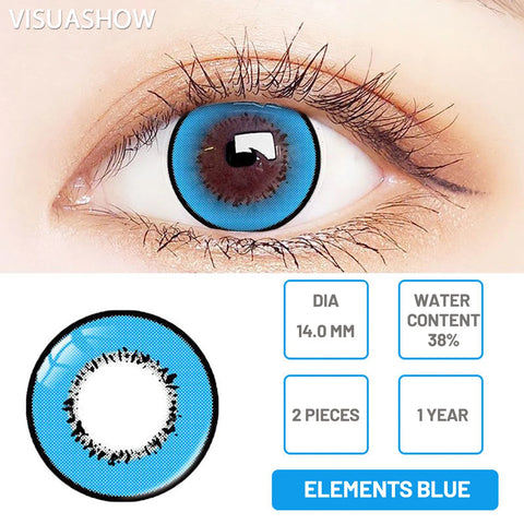 VISUASHOW Elements Blue Yearly Cosplay Contacts