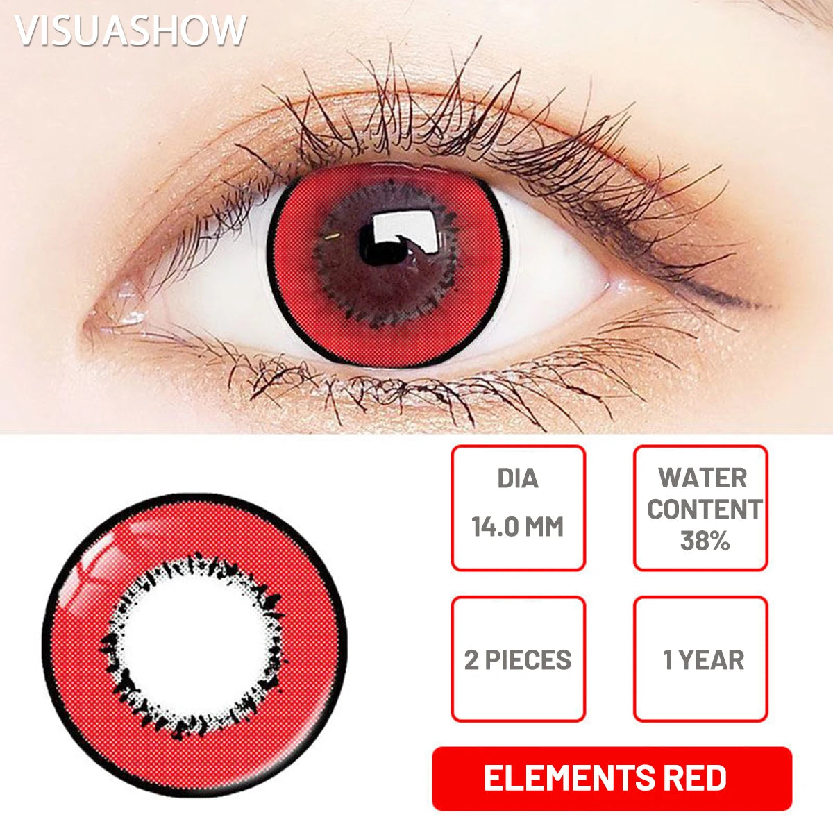 VISUASHOW Elements Blue Yearly Cosplay Contacts