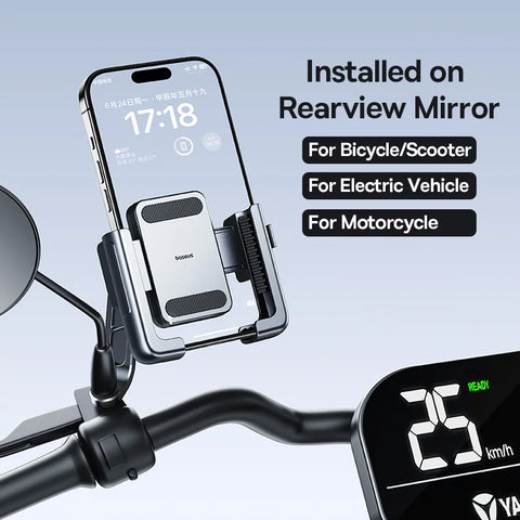 Baseus Bike Phone Holder - Shockproof Mount for iPhone, Xiaomi & Samsung - Secure GPS Clip for Cycling Adventures
