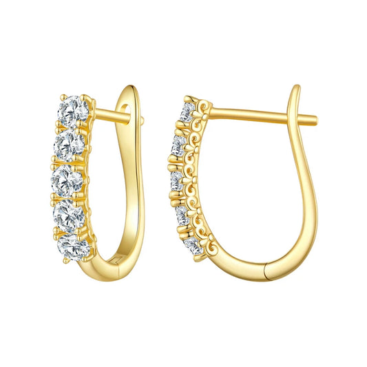 BAMOER 1.0CT Moissanite Hoop Earrings – 925 Sterling Silver