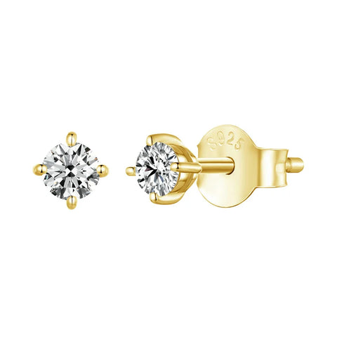 BAMOER Simple Moissanite Stud Earrings – 925 Sterling Silver