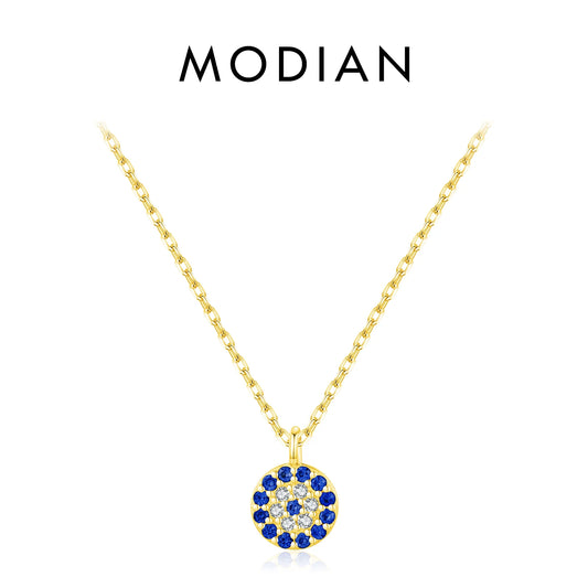 MODIAN Blue Eye Necklace - 925 Sterling Silver