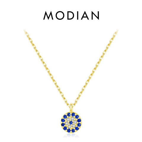 MODIAN Blauwe Oogketting - 925 Sterling Zilver
