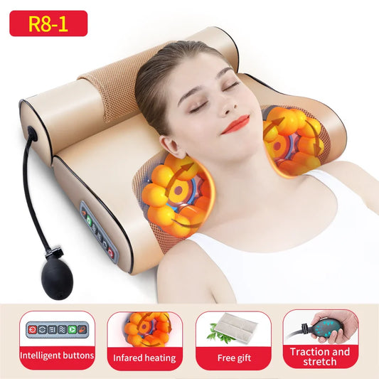 Jinkairui Neck Massage Pillow - Cervical Traction & Hot Compress