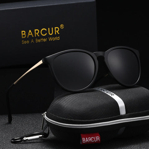 BARCUR Retro circulaire gepolariseerde zonnebril - Duurzame titanium montuur UV400 dameszonnebril