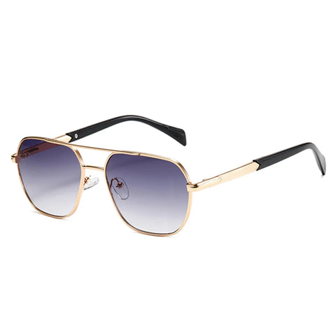SHAUNA Retro Dubbele Brug Vierkante Zonnebril – Gradiënt UV400 Unisex Buitenzonwering