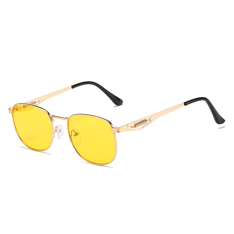 SHAUNA Vierkante metalen gradiënt zonnebril - Retro UV400 unisex punk zonnebril