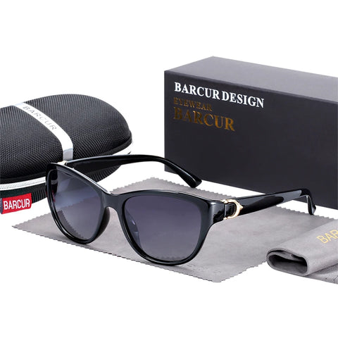BARCUR TR90 Cat-Eye gepolariseerde zonnebril – Gradient UV400 dameszonnebril