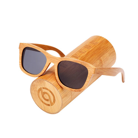 BARCUR Retro Bamboe Gepolariseerde Zonnebril – Handgemaakte Houten UV400 Unisex Zonnebrillen