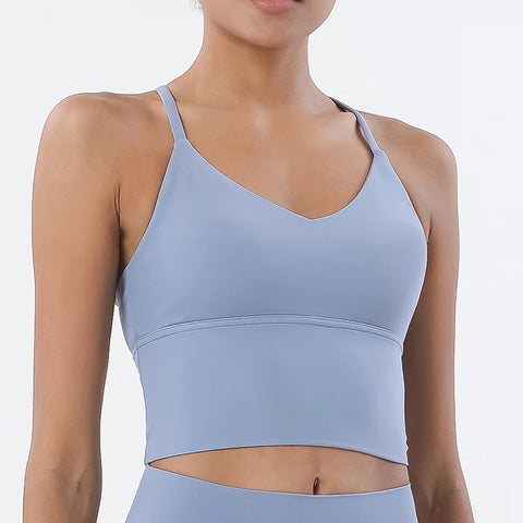 SOISOU S-XL Nylon Sports Bra Top - Breathable Bralette for Active Women