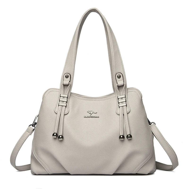 Genuine Soft Leather Vintage Shoulder Tote Bag for Women