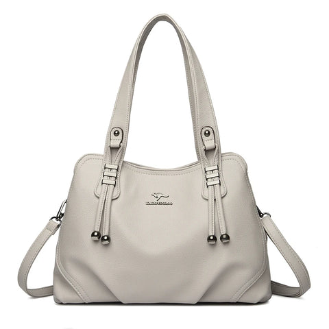 Genuine Soft Leather Vintage Shoulder Tote Bag for Women