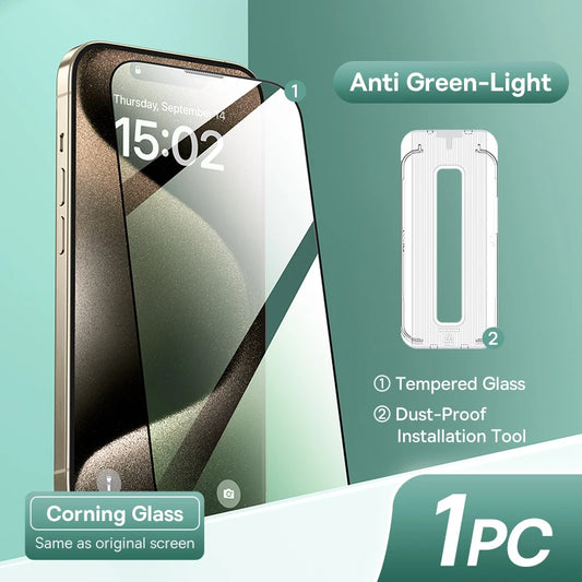 Baseus Tempered Glass Screen Protector for iPhone 13/14/15/16 Pro Max Plus - 0.4mm Anti-Peeping, Auto Installation