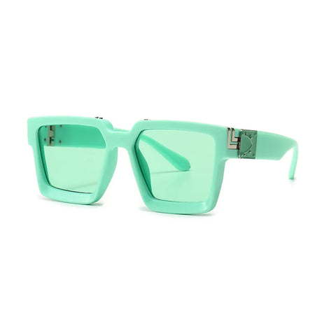 SHAUNA Retro Square Sunglasses – Candy-Color Silver Mirror UV400 Unisex Summer Shades