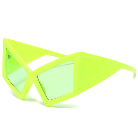 JNPCXI Übergroße Cat-Eye-Sonnenbrille – Roter Farbverlauf UV400 Unisex-Retro-Sonnenbrille mit weitem Bein
