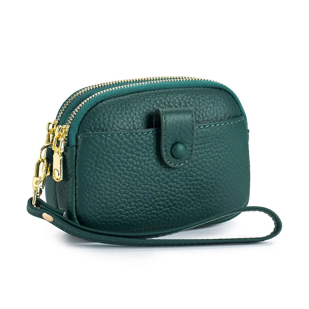 Zency Classic Women's Blue Soft Wallet - Large Capacity Zipper Coin Purse