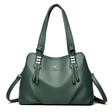 Genuine Soft Leather Vintage Shoulder Tote Bag for Women