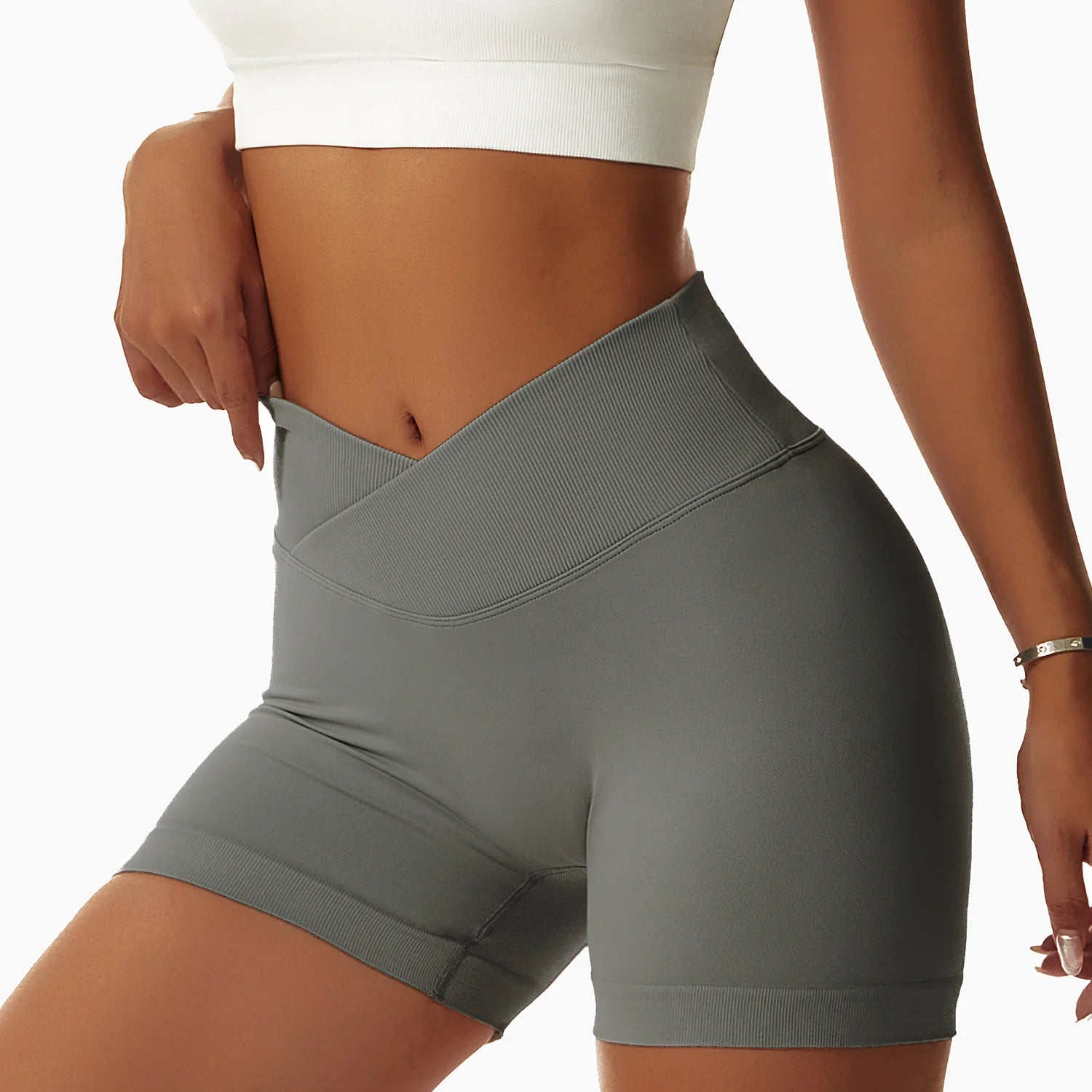 Summer Seamless High-Waist Yoga Shorts – Breathable Butt-Lift Cycling & Gym Shorts for Women