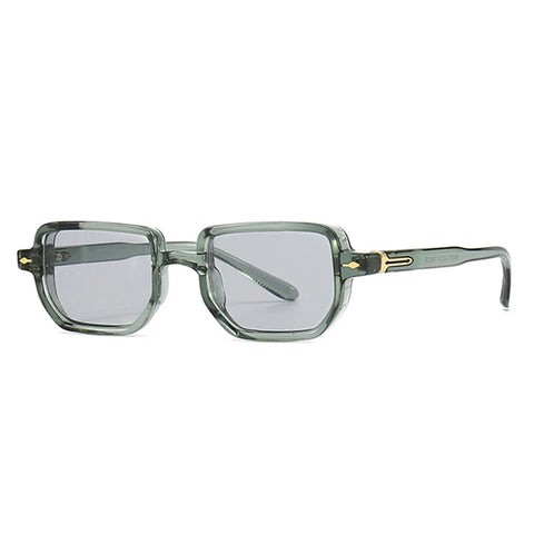 SHAUNA Rechthoekige Gradiënt Zonnebril – Retro Rivet UV400 Unisex Vierkante Zonnebrillen