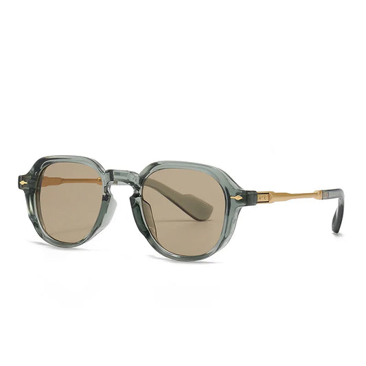 SHAUNA Retro Oval Rivet Zonnebril – Gradient UV400 Dameszonnebril