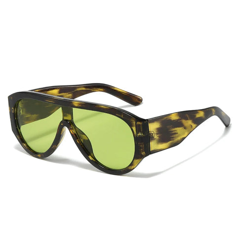SHAUNA Oversized Pilotenzonnebril – Rood &amp; Groen Gradiënt UV400 Unisex Retro Zonnebrillen