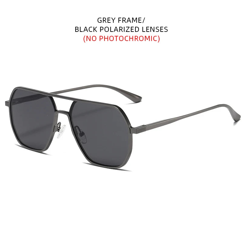 Luxe metalen fotochromatische gepolariseerde zonnebril - Chameleon UV400 unisex anti-reflectie zonnebril