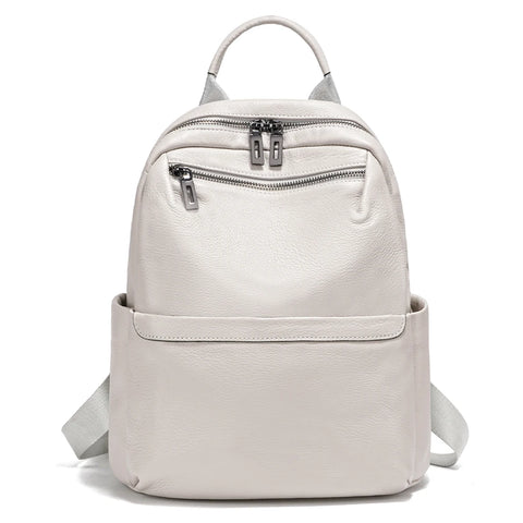 Zency Women's Soft Leather Backpack: Luxury Travel Rucksack with Large Capacity