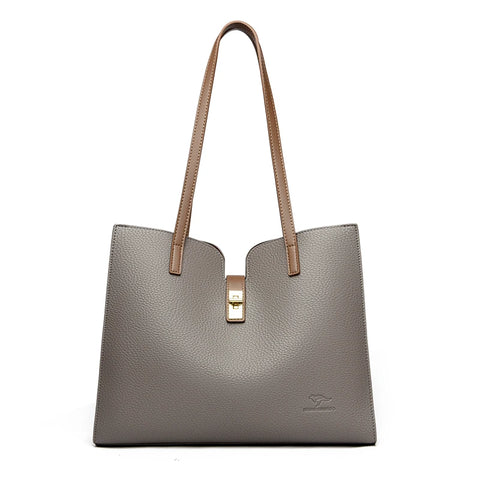 Luxury Soft Leather Women's Tote Bag - Large Capacity & Trendy Design