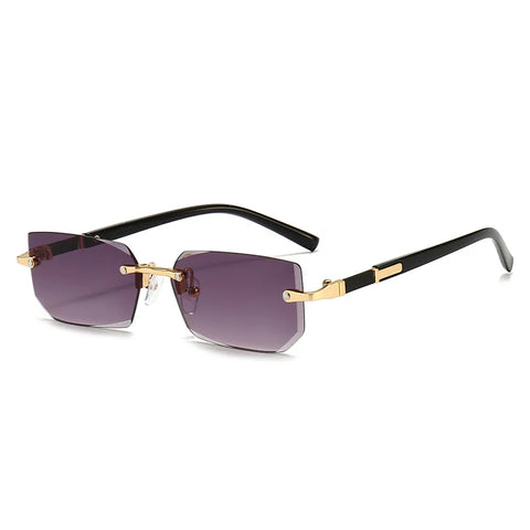 Modieuze randloze kleine vierkante zonnebril - UV400 unisex frameloze zomerreiszonnebril