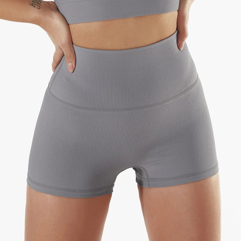 SOISOU Ribstof Yoga Shorts met Hoge Taille voor Dames