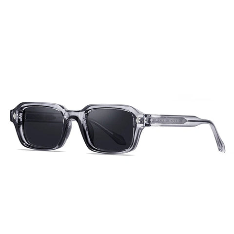 SHAUNA Retro Rechthoekige Zonnebril – Klinknagel-Detail UV400 Unisex Luxe Punk Zonnebrillen