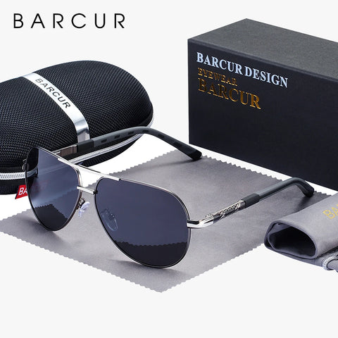 BARCUR Klassieke gepolariseerde zonnebril - UV400-verlooplens, unisex