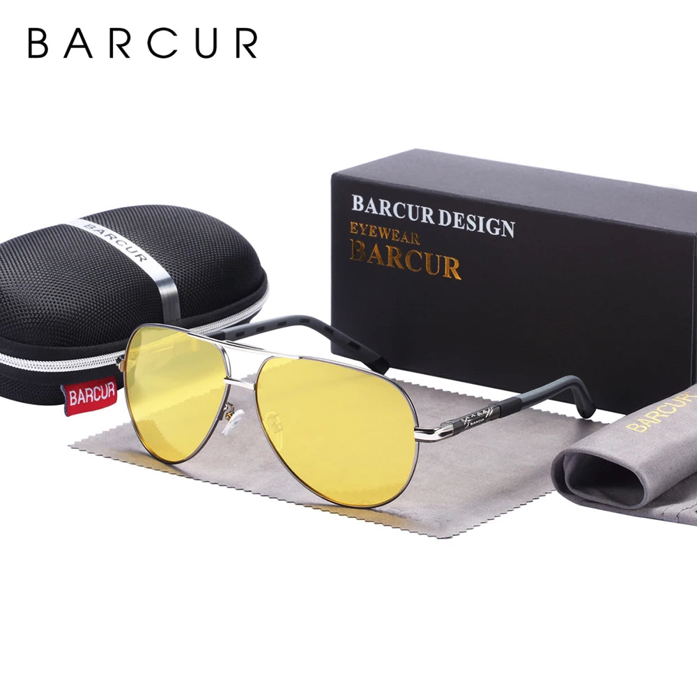 BARCUR Aluminium Vintage Gepolariseerde Zonnebril – Klassieke UV400 Unisex Rijbril