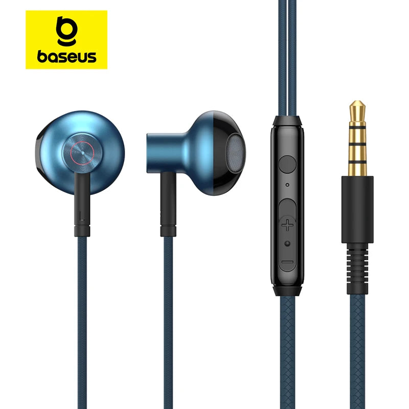 Baseus Bass Sound In-Ear Sport Earphones with Mic for Xiaomi, iPhone, Samsung - Perfect for Music Lovers