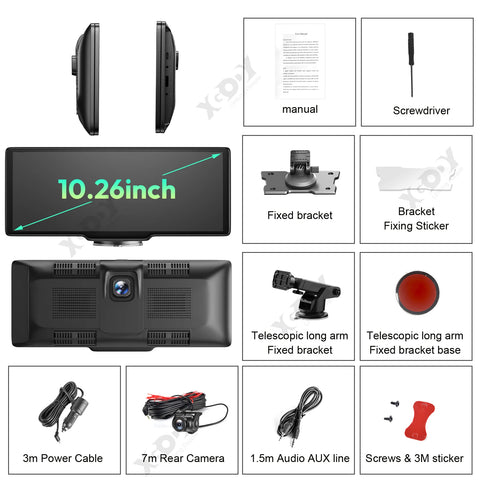 XGODY 10,26" 4K Dashcam: Erweiterte Autosicherheit und Navigation