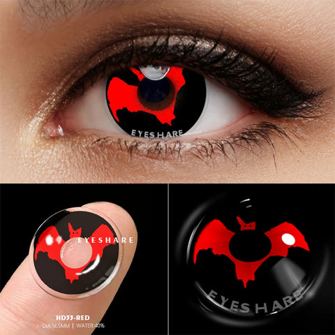 EYESHARE Red Anime Cosplay Contact Lenses